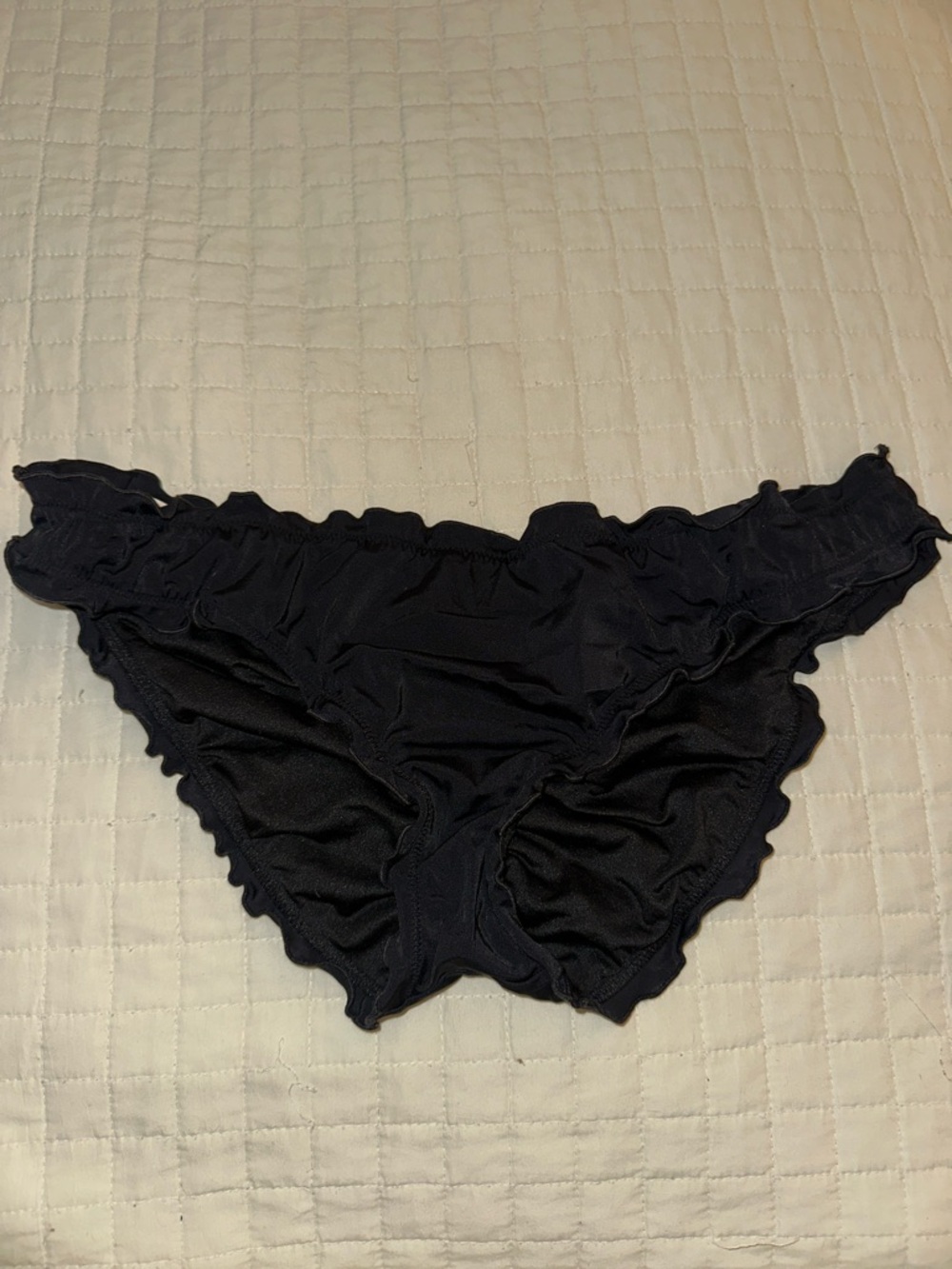 Victoria's Secret Black Ruffle Bikini Briefs